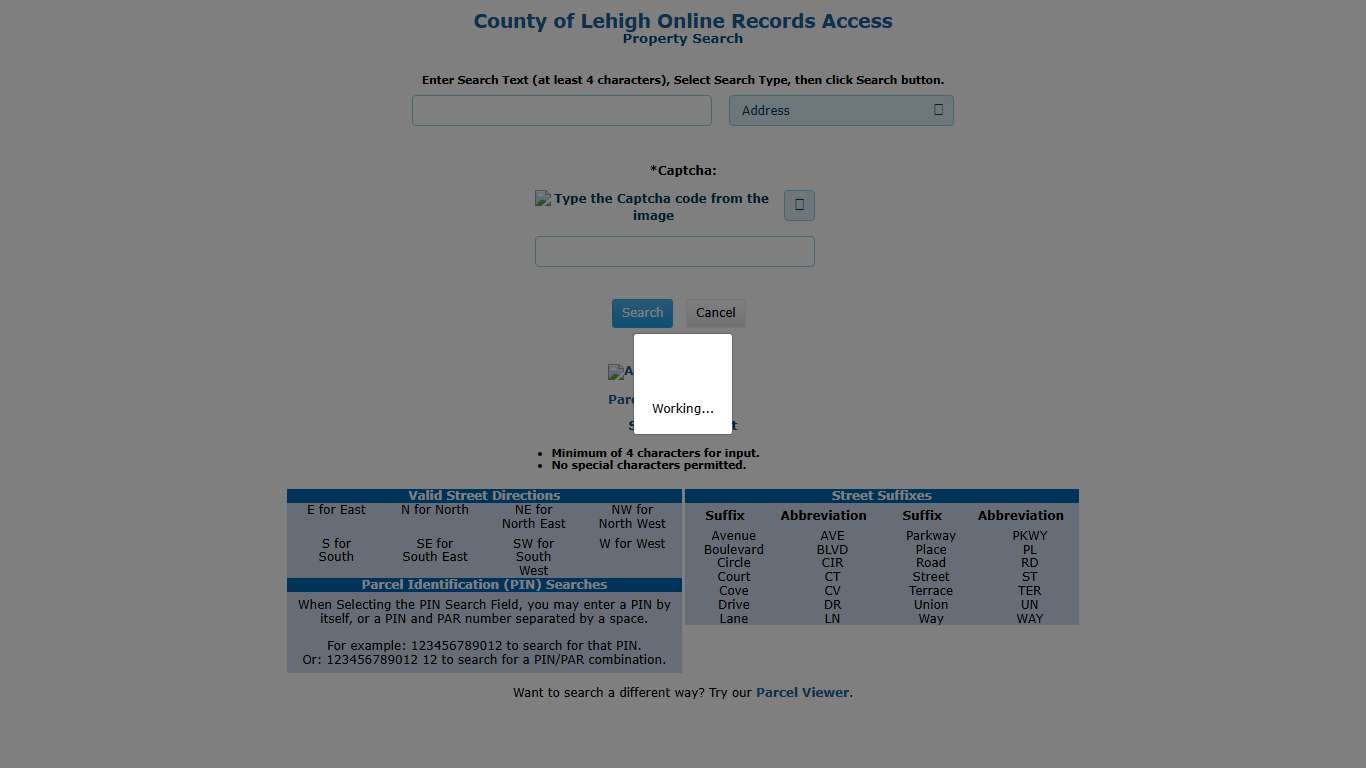 PropertySearch - Lehigh County Access and Retrieval System
